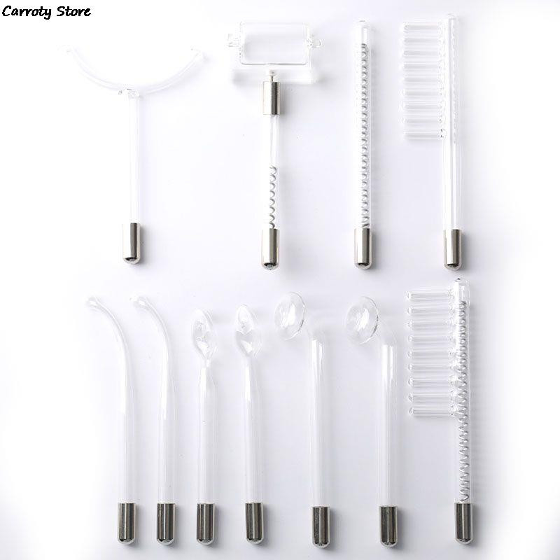 Visokofrekventni dodatak za mlaznicu elektrode za lice 4/7 kom staklene cijevi Crveno svjetlo Neonsko ljubičasto Argon Plavo svjetlo za miješanje Njega kože lica