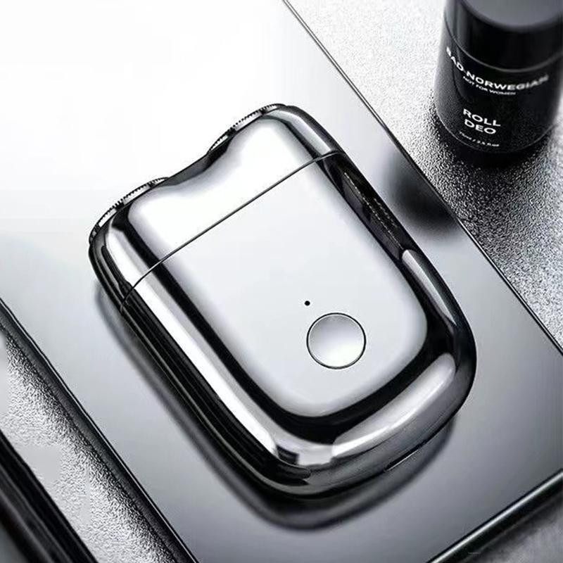 Mini kaasaskantav elektriline raseerija habemelõikur, kahepealine meeste habemeajam IPX7 veekindel, taskuga raseerija