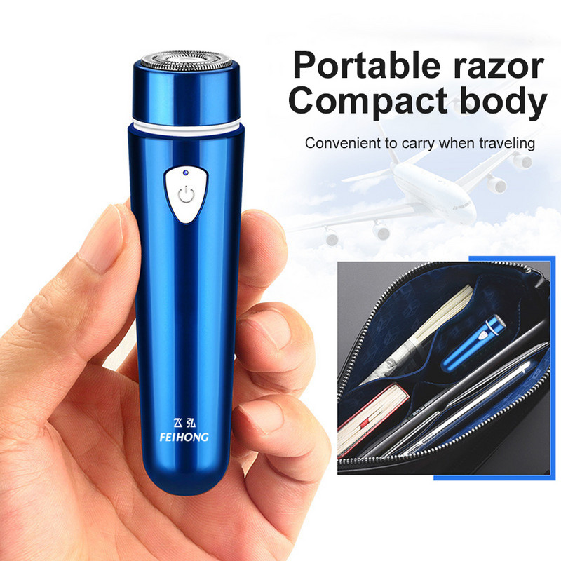Aparat de bărbierit electric pentru bărbați, aparat de bărbierit pentru barbă, aparat de ras pentru îndepărtarea părului, aparat de îndepărtare a părului facial, mini portabil, reîncărcabil pentru călătorii