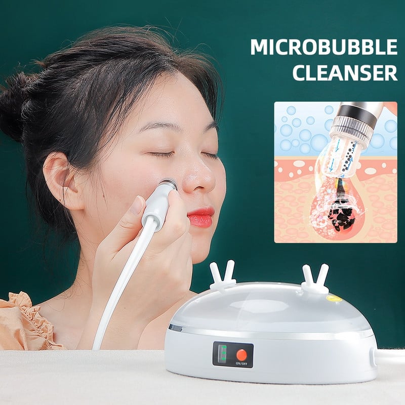 2 az 1-ben Microbubble Hydrafacial Machine újratölthető arcbőrtisztító Nano Scale Bubble Device akne mitesszer eltávolító