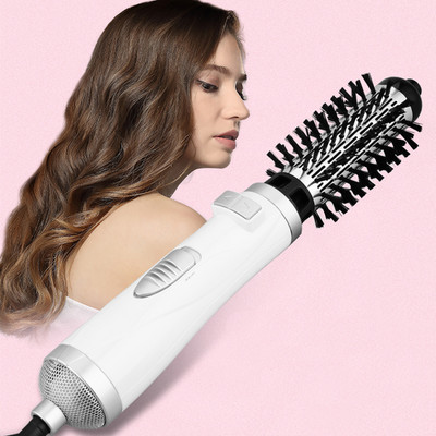 Επαγγελματική ηλεκτρική βούρτσα μαλλιών 2 σε 1 ​Στέγκωμα ισιώματος για μπούκλες μαλλιών Σίδερο περιστρεφόμενη βούρτσα Στεγνωτήρας μαλλιών Εργαλεία styling μαλλιών