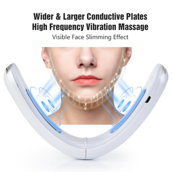 Μηχάνημα ανυψωτικής ζώνης Chin V-Line Up Red Blue LED Photon Therapy Face Slimming Vibration Massager Facial Lifting Device V Face care