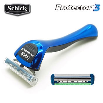 Schick Protector 3d Диамантена самобръсначка 1 самобръсначка + 1 острие Безопасна ръчна самобръсначка Мъжки бръснач за коса и брада Самобръсначка в наличност