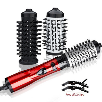 Dispozitiv de îndreptat părul electric rotativ 3 în 1 Perie pentru ondulator de păr Perie pentru uscător de păr Pieptene cu aer cald Pieptene pentru coafat cu ioni negativi