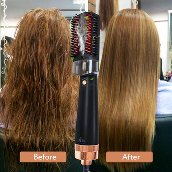 Четка за изправяне на коса с пара Бързо нагряване за домашен салон Грижа Инструменти за оформяне Маши за изправяне на коса Гребен за изправяне на коса