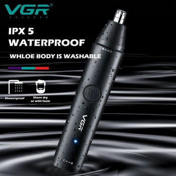 VGR Professional Nose Hair Trimmer Mini Hair Trimmer Electric Nose Trimmer 2 in 1 Clipper Portable Rechargeable Waterproof V-613