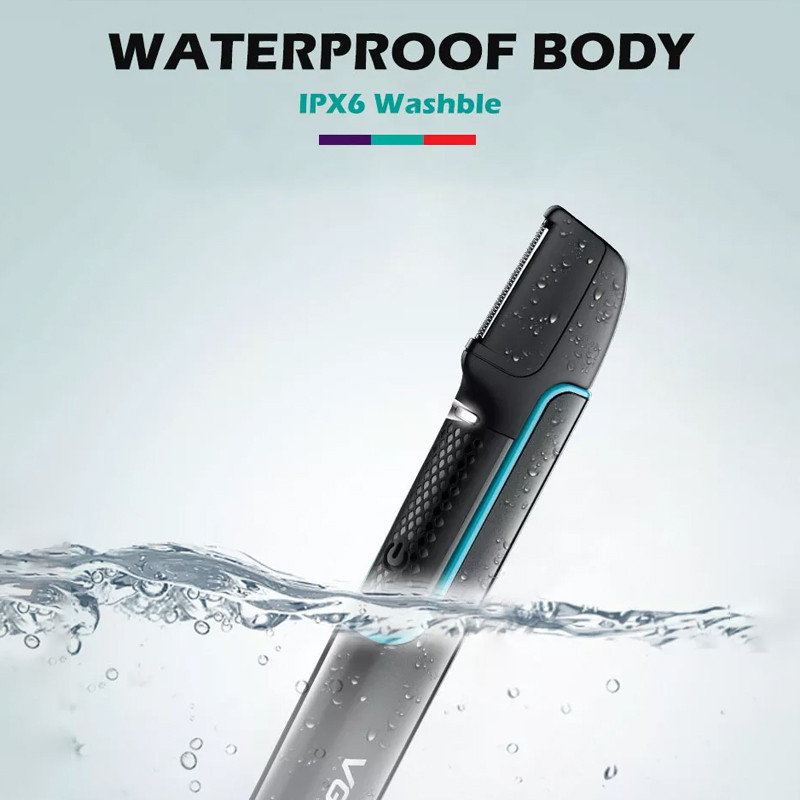 VGR elektromos hátsó szőrborotva USB tölthető hosszú nyelű trimmer borotvagép test hónalj láb szőrtelenítő férfi epilátor
