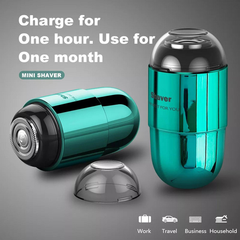 Mini muški električni brijač Sigurnosni brijač Trimer za bradu Uklanjanje dlačica s lica USB punjivi aparat za brijanje Uklanjanje dlačica s lica