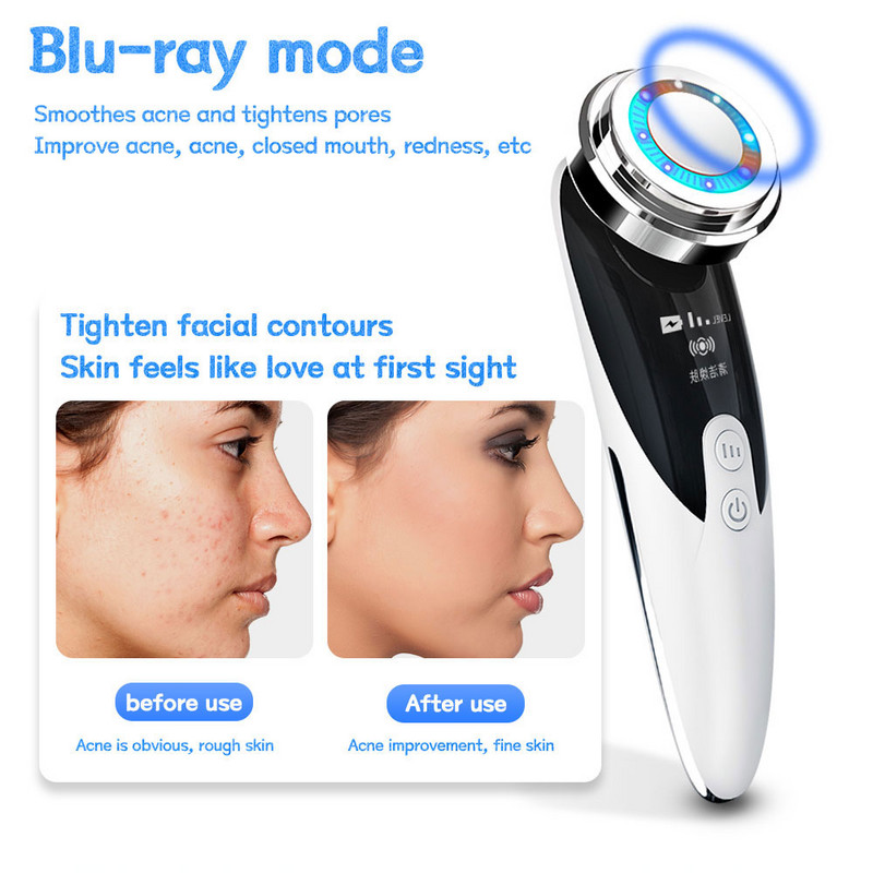 RF&EMS Lifting Beauty LED arcbőrápoló +3 színű Facial Liftin nyakmasszírozó fotonterápia melegítő ránctalanítás