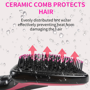 Професионална дамска четка за коса Едноетапен сешоар Ресан Преносим топлинен гребен Сешоар с горещ въздух Сешоар Електрически четки за коса