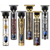 Νέα T9 Professional Hair Clipper Ανδρικά Cordless Vintage engrave Οθόνη LCD κουρευτική μηχανή Hair cutting Machine Barber for Man Adult