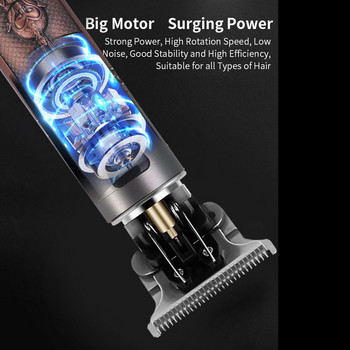 Νέα T9 Professional Hair Clipper Ανδρικά Cordless Vintage engrave Οθόνη LCD κουρευτική μηχανή Hair cutting Machine Barber for Man Adult