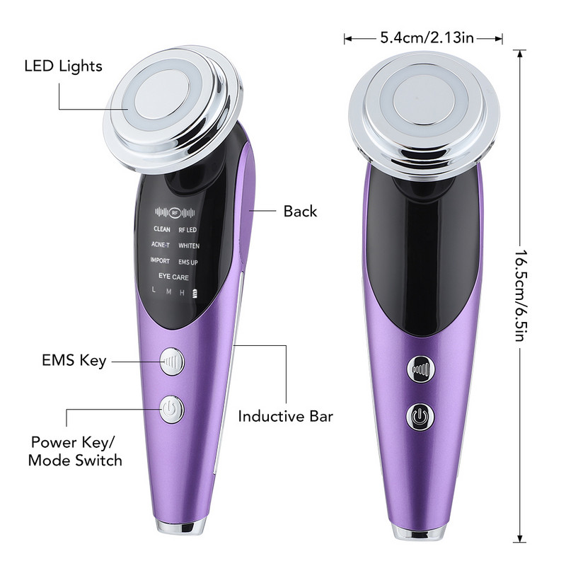 7 az 1-ben RF EMS Micro Current Lifting Device Vibrációs LED-es arcbőrfiatalító ránctalanító öregedésgátló arcszépítő készülék