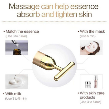 24k Golden Facial Roller Massager Shape T Δόνηση Ανύψωσης Προσώπου Energy Bar Beauty Skin Συσκευή μασάζ σώματος Εργαλεία περιποίησης προσώπου