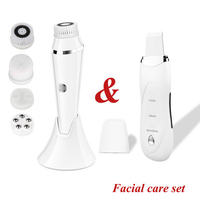 Βούρτσα καθαρισμού προσώπου Επαναφορτιζόμενη ηλεκτρική βούρτσα προσώπου Spin Αδιάβροχη μηχανή καθαρισμού προσώπου με μηχανή προσώπου με 4 κεφαλές βούρτσας