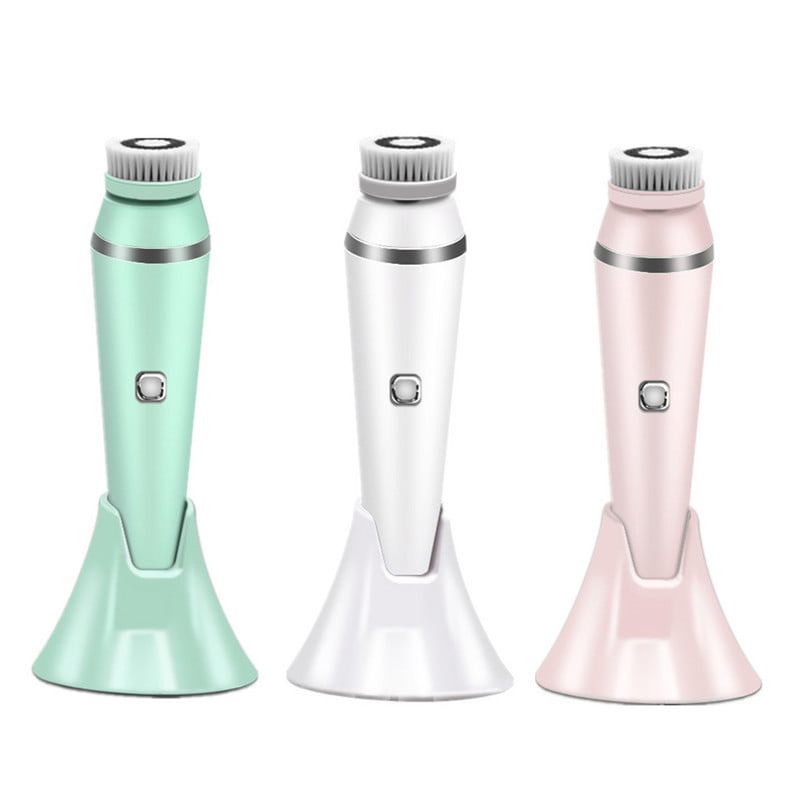 Βούρτσα καθαρισμού προσώπου Επαναφορτιζόμενη ηλεκτρική βούρτσα προσώπου Spin Αδιάβροχη μηχανή καθαρισμού προσώπου με μηχανή προσώπου με 4 κεφαλές βούρτσας