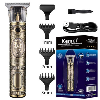 Kemei-700B Elektromos Pro Li Clippers Fodrász 0mm Hajvágó Professzionális Hajvágó Borotva Faragó Haj szakáll Gép Styling Tool