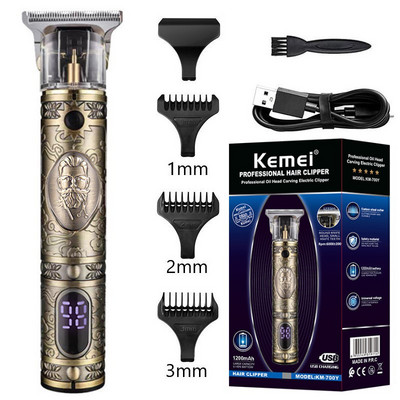 Kemei-700B Elektromos Pro Li Clippers Fodrász 0mm Hajvágó Professzionális Hajvágó Borotva Faragó Haj szakáll Gép Styling Tool