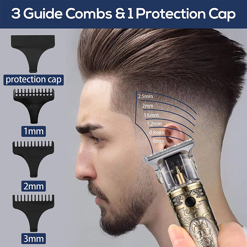 Kemei-700B Elektromos Pro Li Clippers Fodrász 0mm Hajvágó Professzionális Hajvágó Borotva Faragó Haj szakáll Gép Styling Tool
