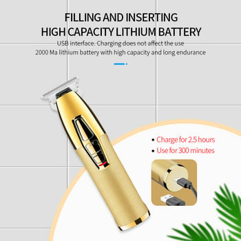 Kemei KM-5093 Hair Clipper Professional Finish Μηχάνημα κοπής Hair Beard Trimmer 0mm Skin Cut Electric Cutter Επαναφορτιζόμενο