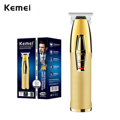Kemei KM-5093 Hair Clipper Professional Finish Μηχάνημα κοπής Hair Beard Trimmer 0mm Skin Cut Electric Cutter Επαναφορτιζόμενο