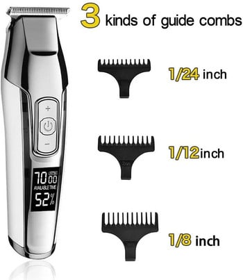 Kemei Professional Hair Clipper Beard Trimmer for Men Ρυθμιζόμενη ταχύτητα LED Digital Hair Clipper Carving Clippers Ηλεκτρικό ξυράφι