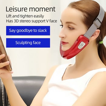 V Face Shape Chin V-Line Lift Up Belt Remote Control LED Photon Therapy Facial Lifting Double Chin Reducer EMS Slimming Massager