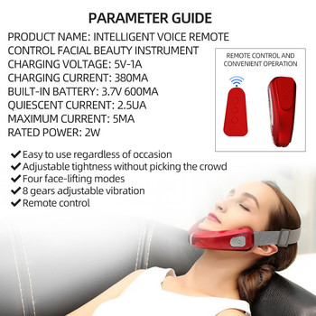 V Face Shape Chin V-Line Lift Up Belt Remote Control LED Photon Therapy Facial Lifting Double Chin Reducer EMS Slimming Massager