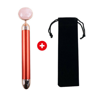 2021 Energy Beauty Bar Golden Pulse Vibráló arcápoló görgős masszírozó Face Lifting bőrápoló eszköz Jade Roller Ball Bőrápolóval