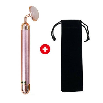 2021 Energy Beauty Bar Golden Pulse Vibráló arcápoló görgős masszírozó Face Lifting bőrápoló eszköz Jade Roller Ball Bőrápolóval
