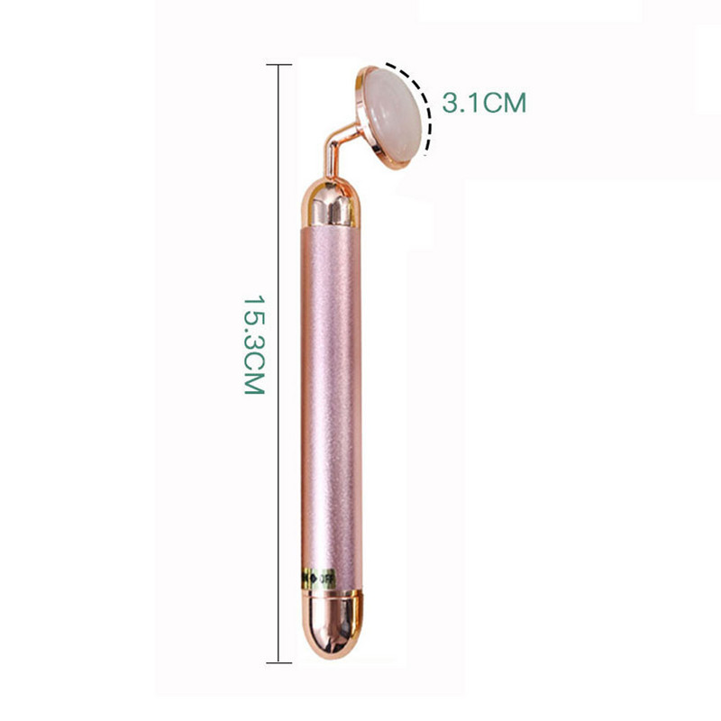 2021 Energy Beauty Bar Golden Pulse Vibráló arcápoló görgős masszírozó Face Lifting bőrápoló eszköz Jade Roller Ball Bőrápolóval
