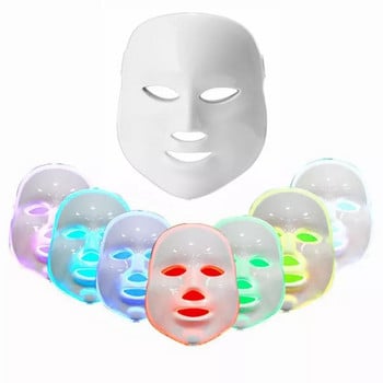 Wireless 7 Colors Led Face Mask Light Therapy Photon USB Recharge Facial Mask for Anti-aging Skin Rejuvenation Συσκευή περιποίησης δέρματος