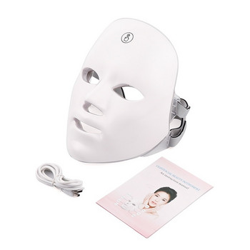 Wireless 7 Colors Led Face Mask Light Therapy Photon USB Recharge Facial Mask for Anti-aging Skin Rejuvenation Συσκευή περιποίησης δέρματος