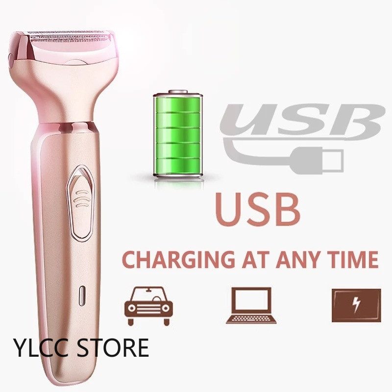 Epilator 2 în 1 pentru femei, aparat de ras electric pentru îndepărtarea părului Aparat de bărbierit fără durere pentru fața, aparat de tuns pentru păr pubian, pentru bărbierit profesional pentru corp