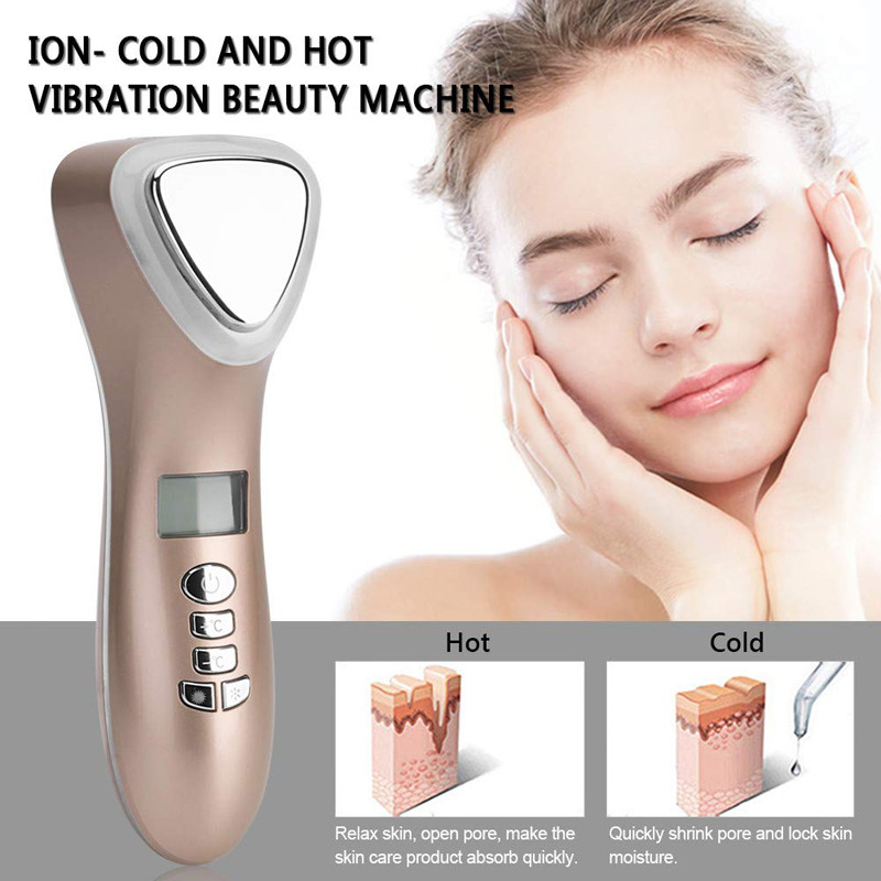 Ultrahangos krioterápiás gép LED Hot Cold Hamme arc lifting vibrációs masszírozó öregedésgátló bőrfeszesítő szépségápolási eszköz