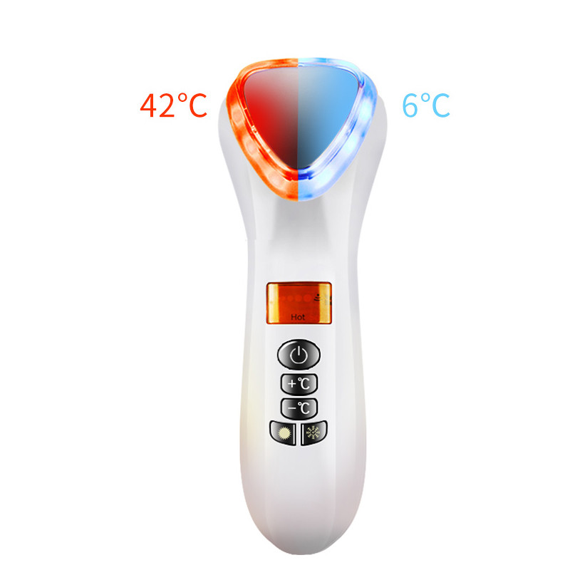 Ultrahangos krioterápiás gép LED Hot Cold Hamme arc lifting vibrációs masszírozó öregedésgátló bőrfeszesítő szépségápolási eszköz