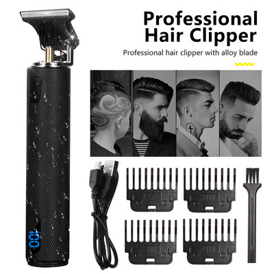 Mașină de tuns electric Vintage T9 Mașină de tuns aparat de bărbierit profesional pentru bărbați Trimmer reîncărcabil pentru bărbați USB