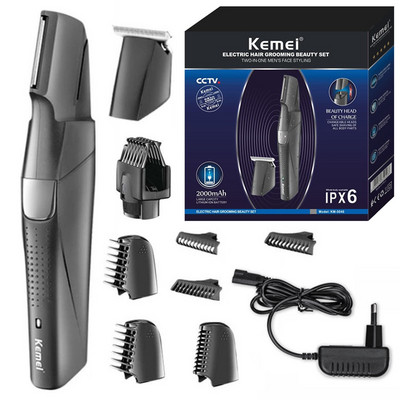 Kemei All In One Beard Body Arc Hajvágó Férfi Ápolás Mosható Elektromos Hajvágó Újratölthető