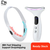 EMS Facial Lifting Device V alakú karcsúsító arcfeszesítő gép 3 színű fotonterápiás nyakmasszírozós dupla áll eltávolítása