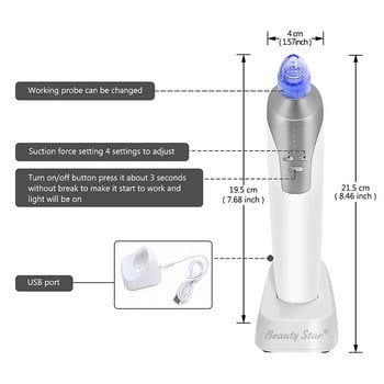 Beauty Star Vacuum Blackhead Remover Facial Vacuum Suction Pore Cleaner Pimple Comedo Removal Microdermabrasion Καθαρισμός προσώπου