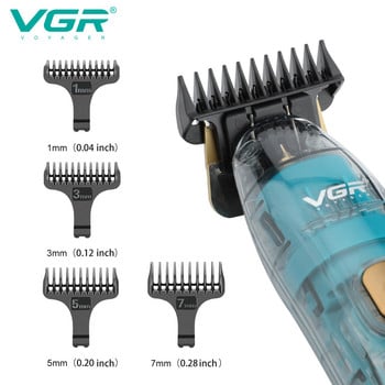 VGR Hair Trimmer Professional Trimmer Επαναφορτιζόμενη κουρευτική Αδιάβροχη μηχανή κοπής T-Blade Trimmer for Men V-961