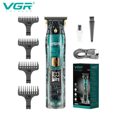 VGR Тример за коса Професионален тример Акумулаторна машинка за подстригване Водоустойчива машина за подстригване Тример за мъже с T-острие V-961