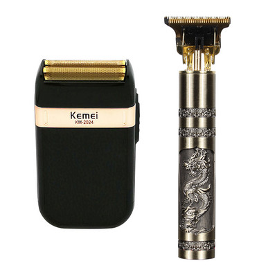 Kemei Stroj za šišanje velike snage 3 kompleta muških električnih brijača T9USB Punjiva mašinica za šišanje Brijačnica Profesionalni trimer