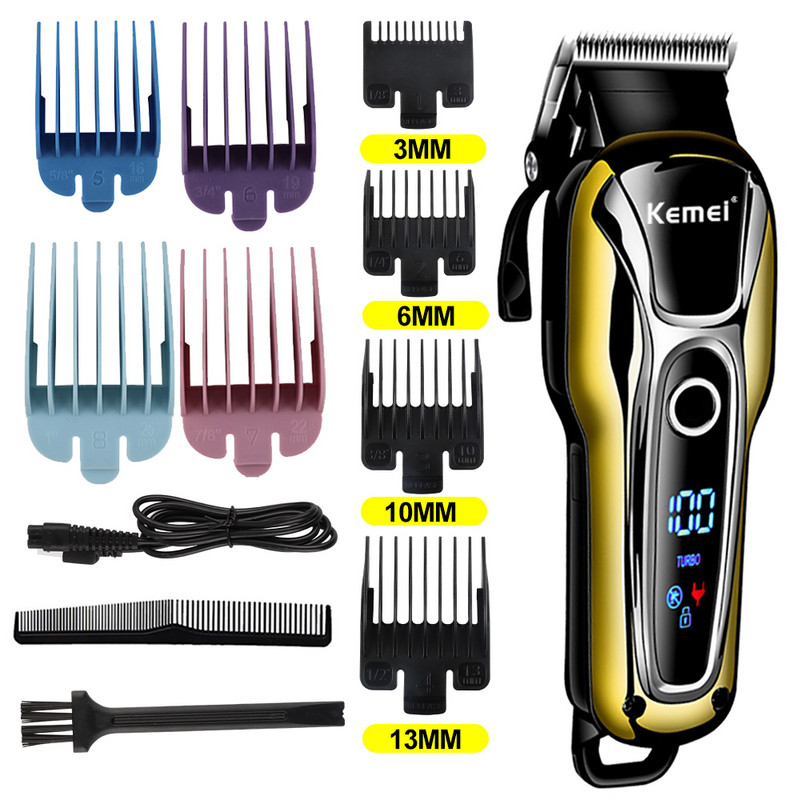 Kemei Stroj za šišanje velike snage 3 kompleta muških električnih brijača T9USB Punjiva mašinica za šišanje Brijačnica Profesionalni trimer