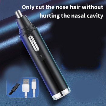 3 в 1 Електрическа машина за подстригване на косми в носа USB зареждане Бръснач Устройство за бръснене USB акумулаторни бакенбарди Тример за косми в носа Мъжки инструмент за грижа за лицето