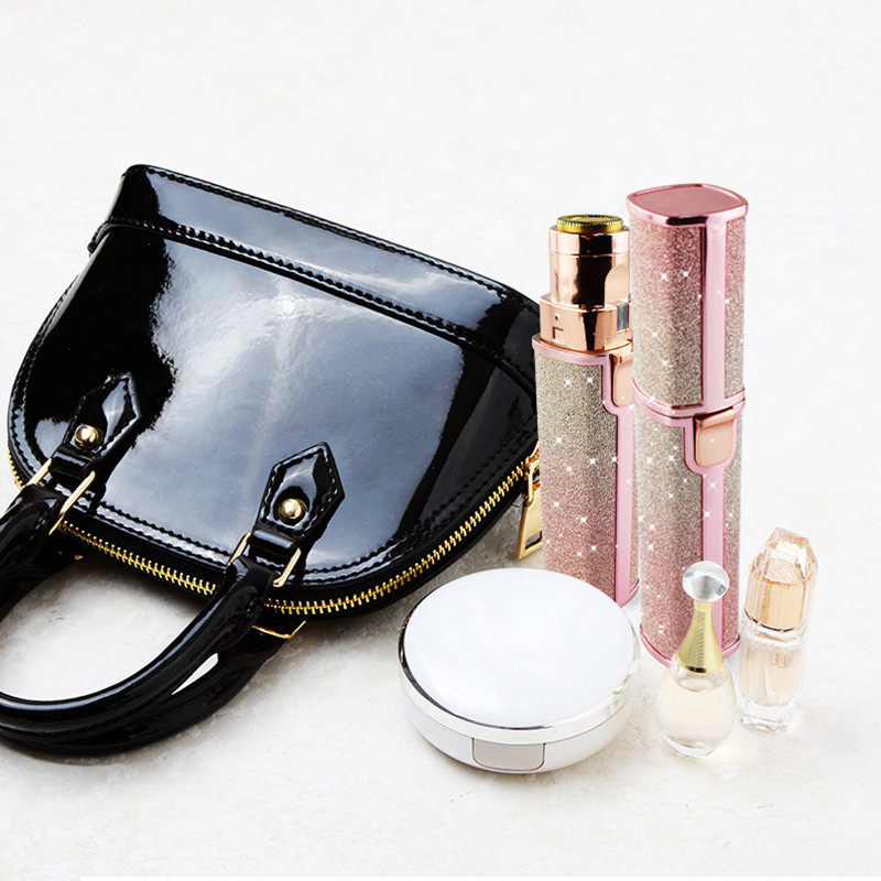 Protable 2 az 1-ben elektromos epilátor szemöldökvágó női test arcra ajakrúzs formájú fájdalommentes szőrtelenítő női borotva