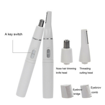 2 в 1 Мултифункционален електрически тример за нос Машинка за подстригване на вежди Машинка за подстригване на носа Тримери за уши Безболезнена самобръсначка