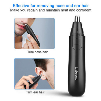 Liberex Електрически тример за коса в носа Преносима безболезнена машинка за подстригване на косми в носа с LED светлина за мъже и жени