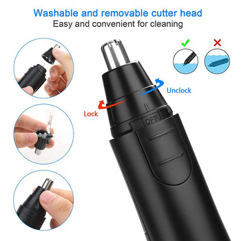 Liberex Електрически тример за коса в носа Преносима безболезнена машинка за подстригване на косми в носа с LED светлина за мъже и жени