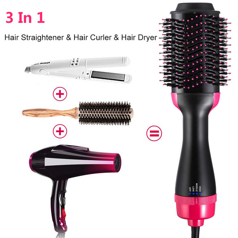 One Step Hot Air Brush Háztartási Hajszárító Kefe Volumitzer Hajcsavaró Hajegyenesítő Szárítás és Kisimító Kefe Hajformázás is